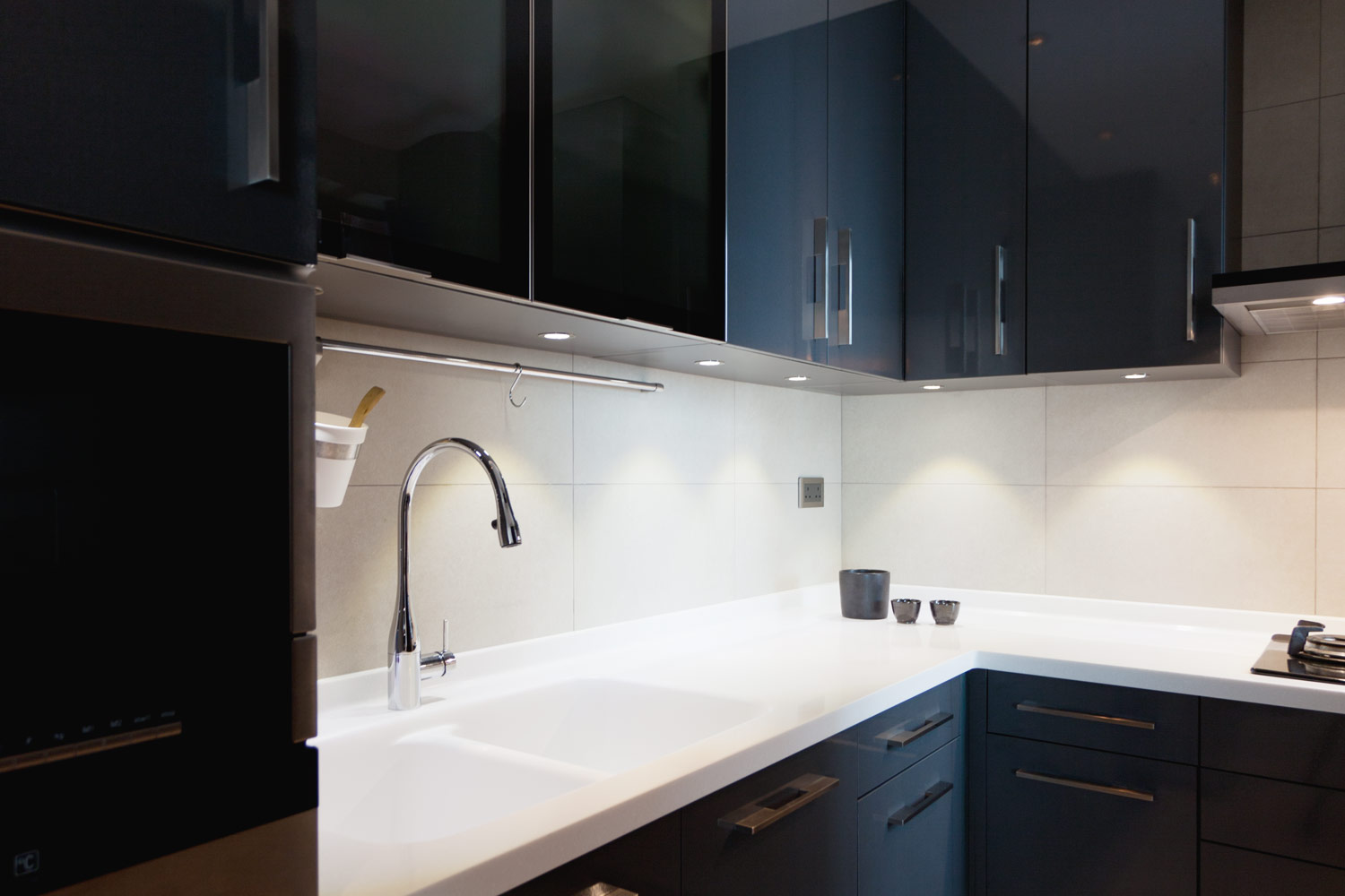 lui design associates residential interior modern apartment minimal hong kong china faucet kitchen grey white