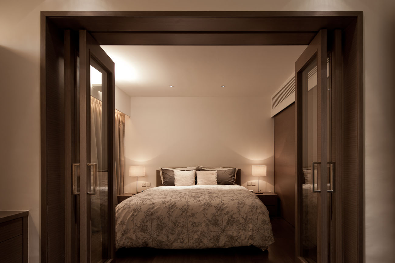 lui design associates designer interior apartment condo residential earth tones wood minimal hong kong china architecture bedroom master bed